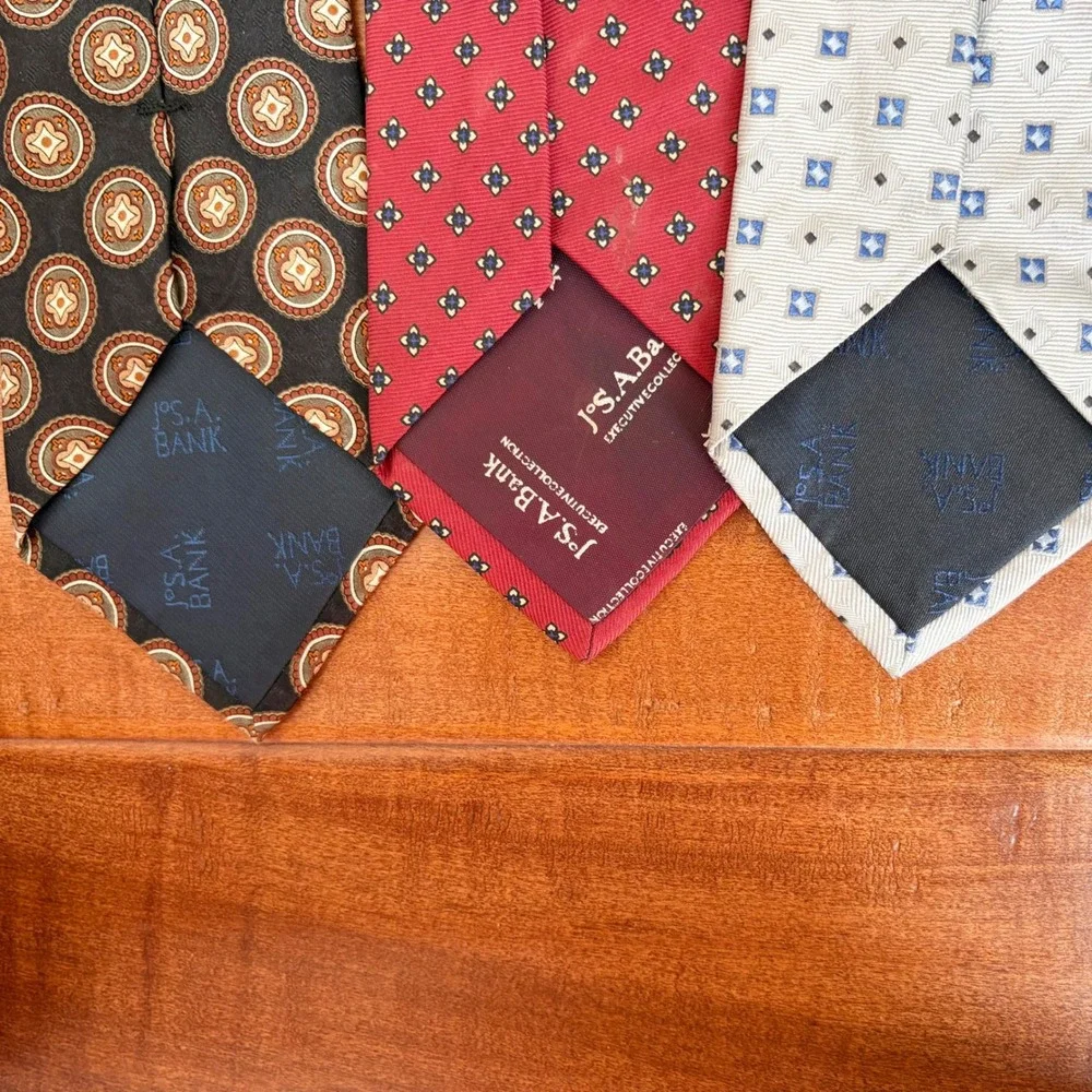 Jos. A. Bank Geometric Medallion Silk Neckties Mens OS Multicolor 3 Pack